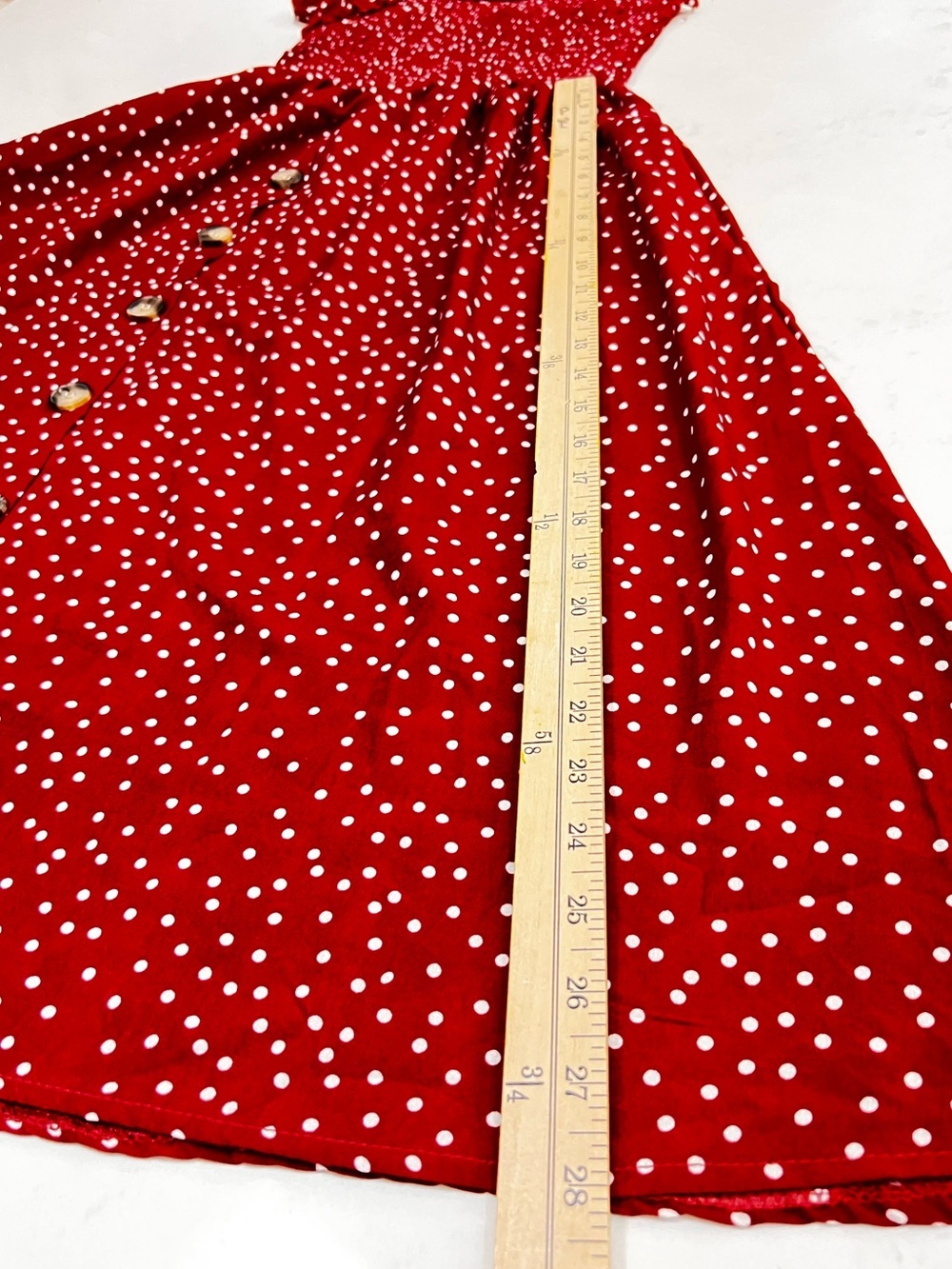 Red Polka Dot Midi Sundress with Button Front - Picture 14 of 16